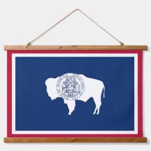 Tapiz de pared con bandera de Wyoming, EE.UU.