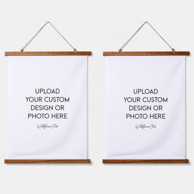 Tapiz de pared con foto familiar personalizada con (Doble)