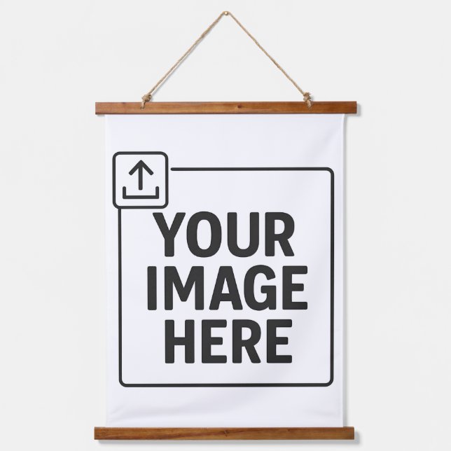 Tapiz de pared con madera con foto personalizada (Anverso)