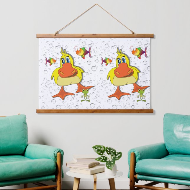 Tapiz de pared con parte superior de madera Pato  (Sala de estar)