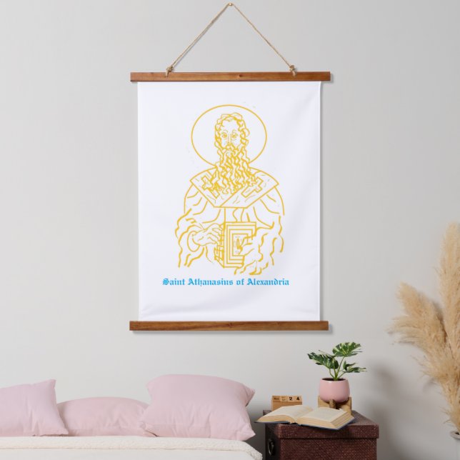 Tapiz de pared con tapa de madera: San Atanasio (Dormitorio)
