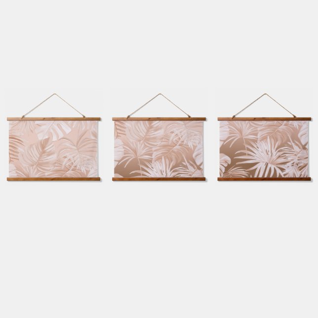Tapiz de pared con tapa de madera tropical boho mo (Triple)