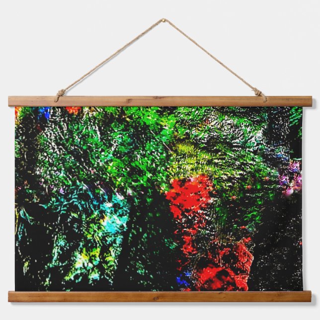 Tapiz de pared con textura verde oscuro y madera,  (Anverso )