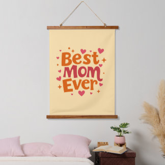 Tapiz de pared con topes de madera "mejor mamá de 