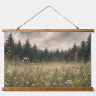 Tapiz de pared de acuarela de prado susurrante