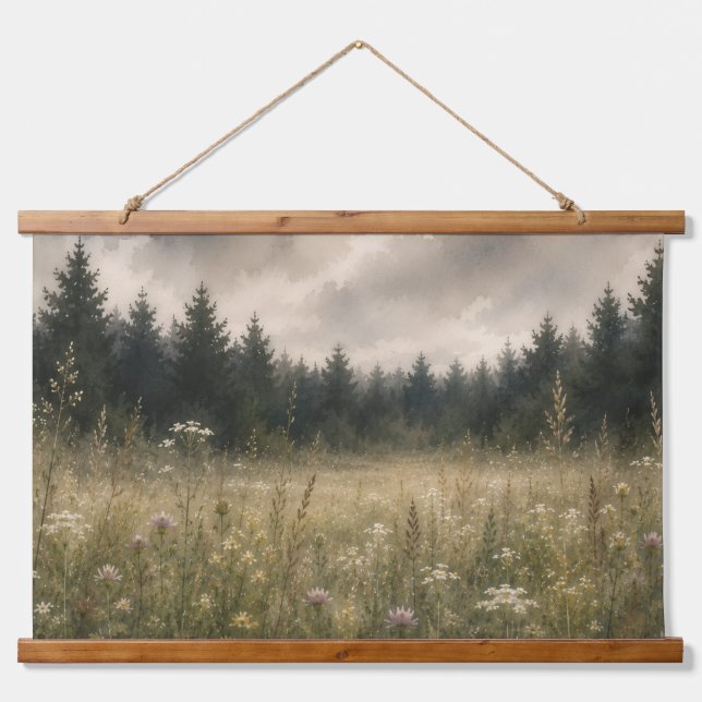 Tapiz de pared de acuarela de prado susurrante (Anverso )