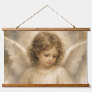 Tapiz de pared de ángel con acuarela vintage