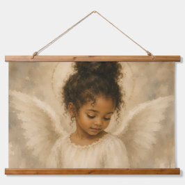Tapiz de pared de ángel niña con acuarela vintage