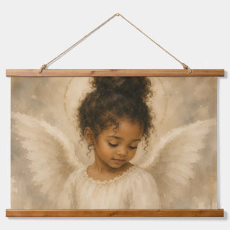 Tapiz de pared de ángel niña con acuarela vintage