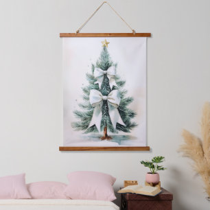 Tapiz de pared de árbol de Navidad en acuarela ele