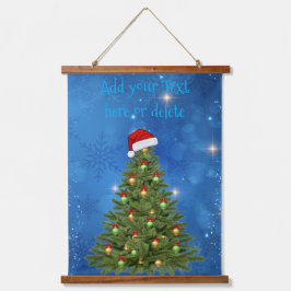Tapiz de pared de árbol de Navidad nevado personal