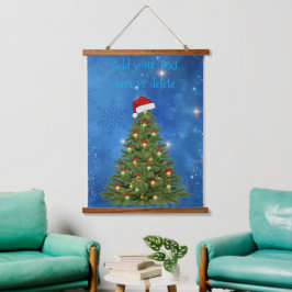 Tapiz de pared de árbol de Navidad nevado personal