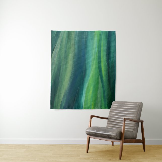 Tapiz de pared de arte abstracto verde (In situ)