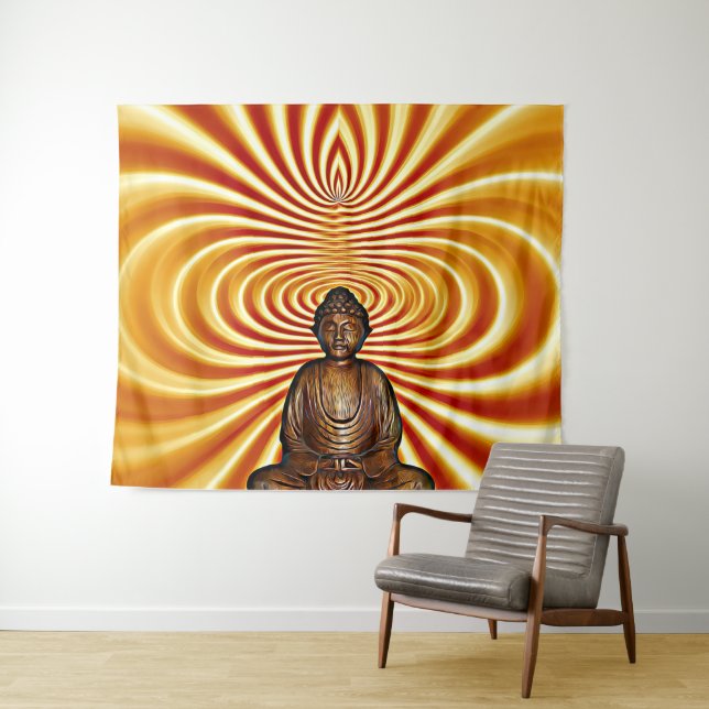 Tapiz de pared de Buda meditando espiritual (In situ (horizontal))