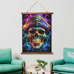 Tapiz de pared de calavera pirata