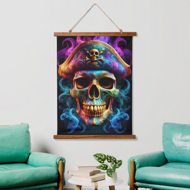 Tapiz de pared de calavera pirata (Sala de estar)