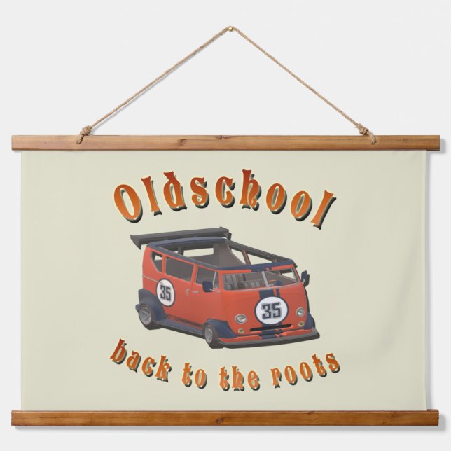 Tapiz de pared de coche antiguo estilo vintage (Anverso )