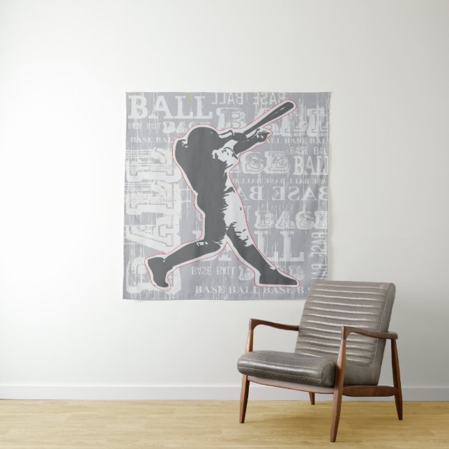 Tapiz de pared de diseño de béisbol (In situ)