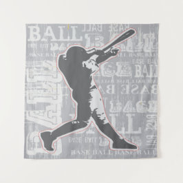Tapiz de pared de diseño de béisbol