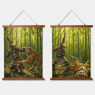 Tapiz de pared de dos paneles de Kato Kiyomasa Sam