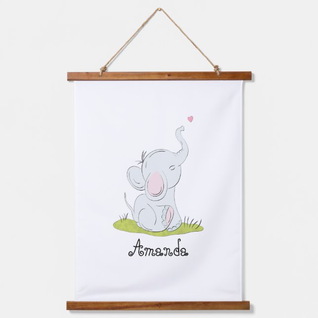 Tapiz de pared de elefante lindo (Anverso)