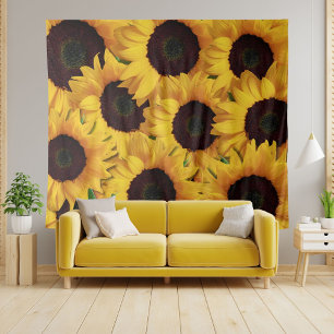 Tapiz de pared de girasoles amarillos elegantes te