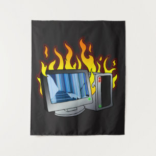 Tapiz de pared de incendios de computadoras