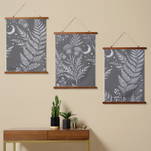 Tapiz de pared de la luna de helecho celestial