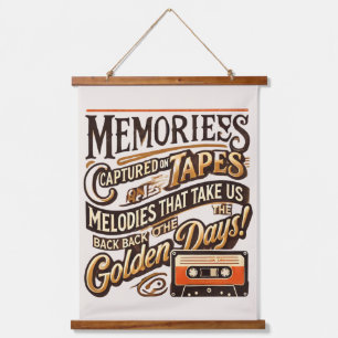 Tapiz de pared de música retro - Cinta cassette vi