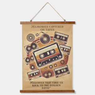 Tapiz de pared de música retro - Cinta cassette vi