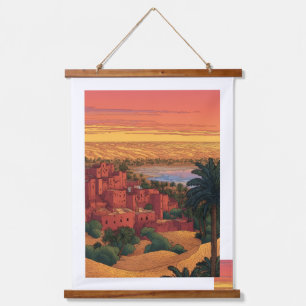 Tapiz de pared de oasis del desierto vibrante