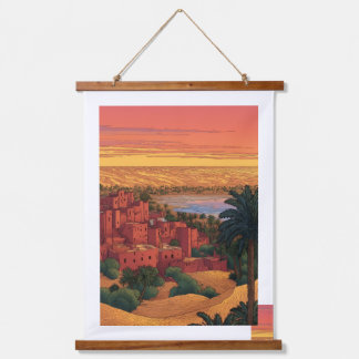 Tapiz de pared de oasis del desierto vibrante