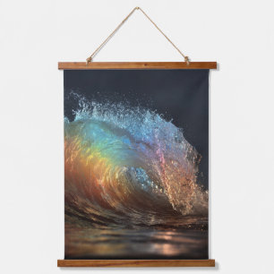 Tapiz de pared de océano atardecer ola arcoíris