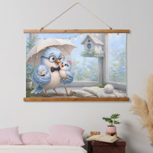 Tapiz de pared de Pájaro Padre y Bebé