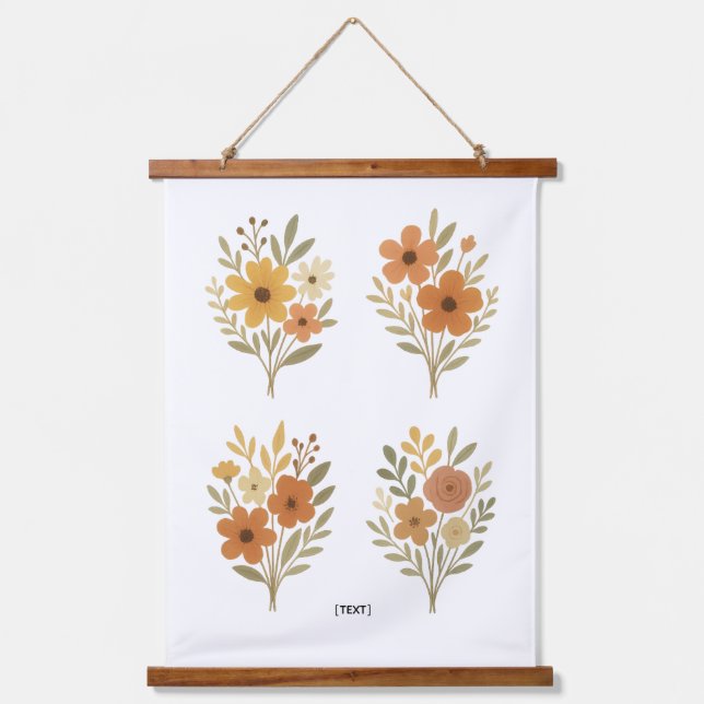 Tapiz de pared de ramillete floral boho | Agregar  (Anverso)
