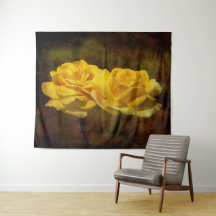 Tapiz de pared de rosa amarillo texturizado