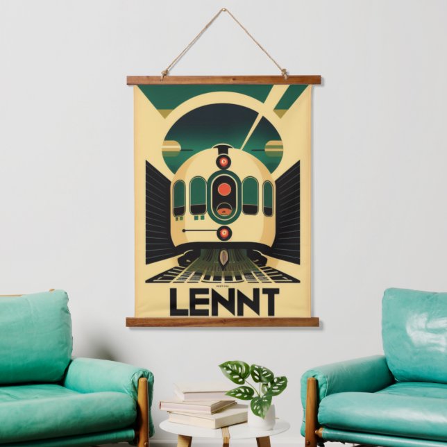 Tapiz de pared de tren retro futurista (Sala de estar)