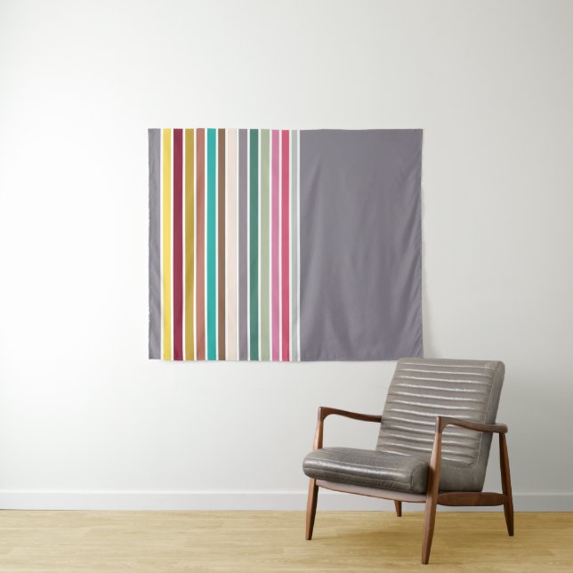 Tapiz de pared del patrón de rayas retro (In situ (horizontal))