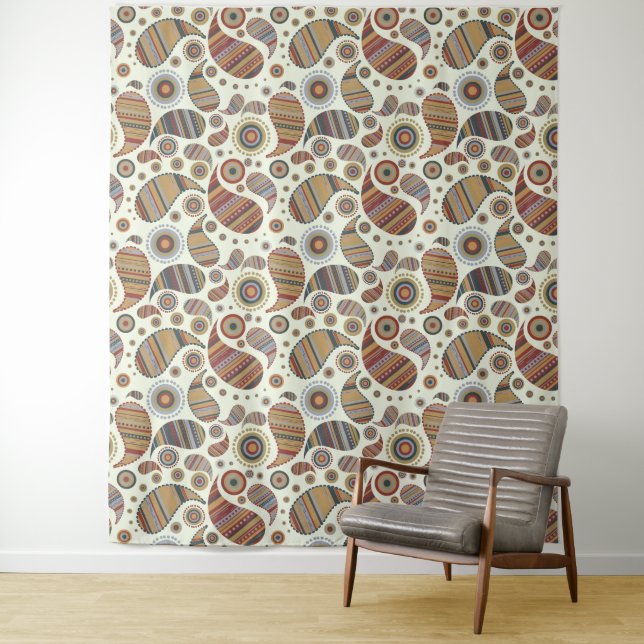 Tapiz de pared del patrón Paisley del otoño (In situ)