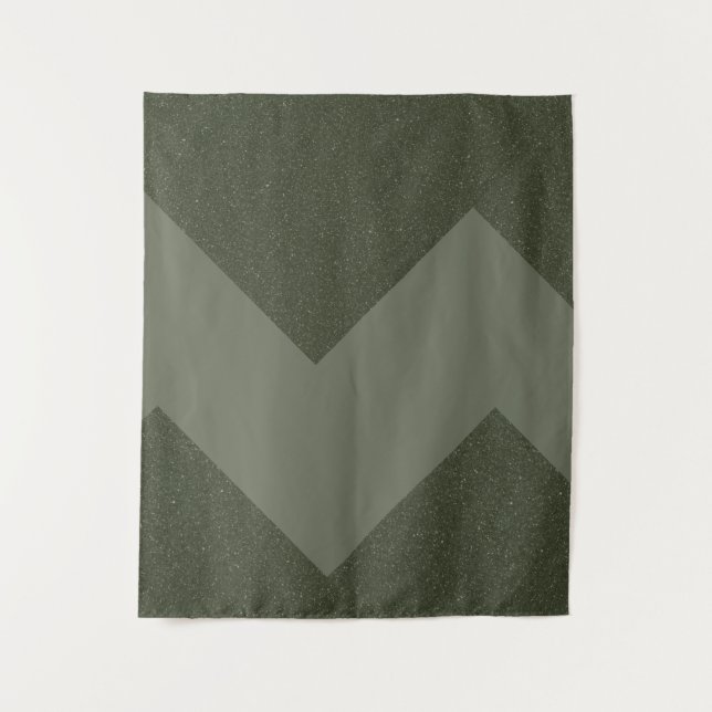 Tapiz de pared geométrico verde musgo (Anverso)