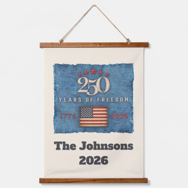 Tapiz de pared personalizado de 250 años de libert (Anverso)