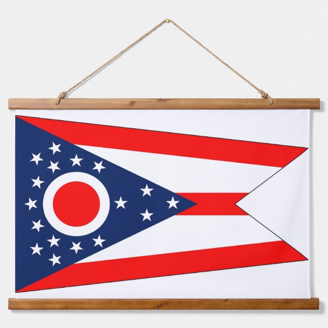 Tapiz de pared tapada de madera con bandera de Ohi (Anverso )