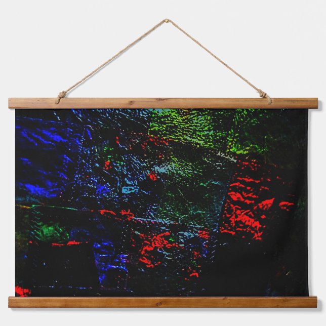 Tapiz de pared tapada de madera oscura abstracta,  (Anverso )