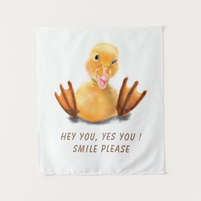 Tapiz de Pato Divertido con Texto Personalizado (Anverso)
