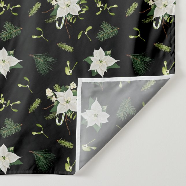 Tapiz de Patrón Floral de Moda Verde Profundo Blan (Detalle)