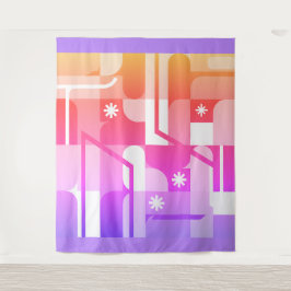 Tapiz De Patrón Geométrico Pastel Fluorescente