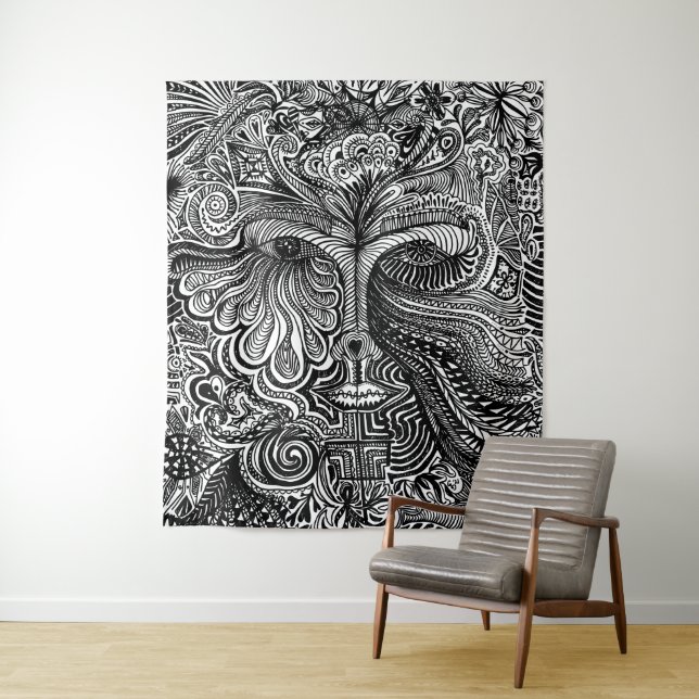 Tapiz de retrato trippy (In situ)