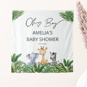 Tapiz de selva Oh Boy Jungle Safari Baby Shower