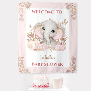 Tapiz de signos de bienvenida de Baby Shower rosa 