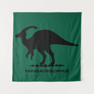 Tapiz de Silueta de Dinosaurio Parasaurolophus
